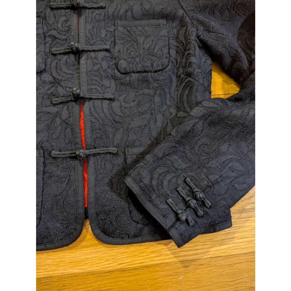 Lucky Brand Mandarin Collar Black Lace Jacket Small blazer Asian inspired - Picture 6 of 10